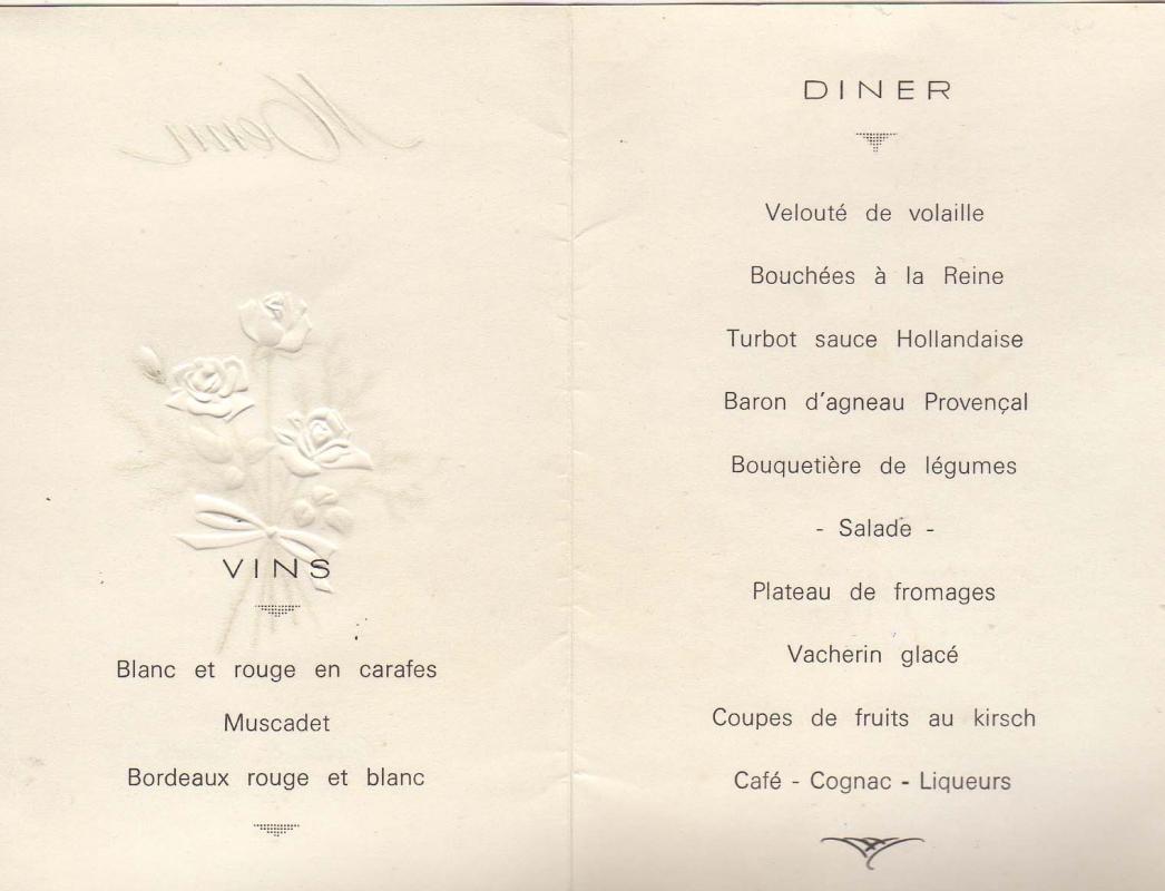 1972 mariage gisela et claude menu 01